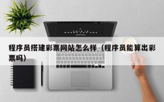 泰州程序员搭建彩票网站怎么样（程序员能算出彩票吗）
